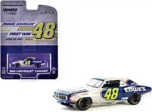 1969 Chevrolet Camaro #48 "Hendrick Motorsports" Dark Blue and White w/Graphics 1/64 Diecast Model Car by Greenlight