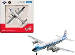 Douglas VC-118A Transport Aircraft "US Air Force One, Air Transport Wing" White with Blue 1/500 Diecast Model Airplane by Herpa