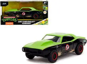 1967 Chevrolet Camaro "Teenage Mutant Ninja Turtles" Black and Green (Dirty) "Hollywood Rides" 1/32 Diecast Model Car by Jada