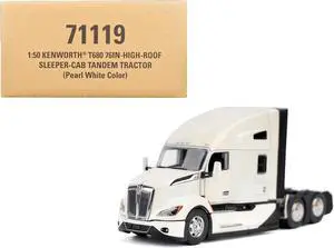 Kenworth T680 Truck Tractor Pearl White "Transport Series" 1/50 Diecast Model by Diecast Masters