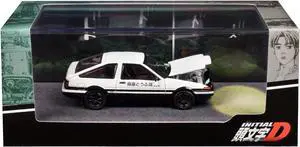 Toyota Sprinter Trueno (AE86) RHD White and Black "Engine Mounted Model VS Kyoichi Sudo" 1/64 Diecast Model Car by Hobby Japan