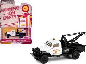 1945 Dodge Power Wagon Wrecker Tow Truck White and Black "Running on Empty" Series 17 1/64 Diecast Model Car by Greenlight