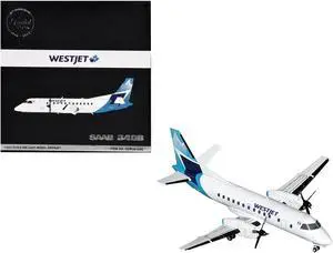 Saab 340B Commercial Aircraft "WestJet" White with Blue Stripes and Tail "Gemini 200" Series 1/200 Diecast Model by GeminiJets