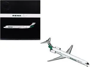 McDonnell Douglas MD-90 Commercial Aircraft "Reno Air" White w/Green Tail "Gemini 200" Series 1/200 Diecast Model by GeminiJets