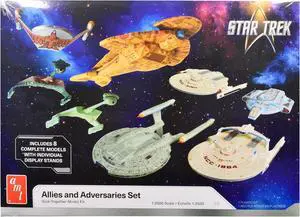 Allies and Adversaries Space Ship Set "Star Trek" Franchise (Skill 2) 1/2500 scale Plastic Model Kit by AMT