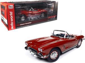 1962 Chevrolet Corvette Convertible Honduras Maroon Metallic 1/18 Diecast Model Car by Auto World