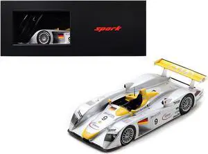 Audi R8 #9 "Audi Sport Team Joest" 2nd Place "24 Hours of Le Mans" (2000) with Acrylic Display Case 1/18 Model Car by Spark