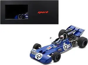 Tyrrell 003 #12 Jackie Stewart "Tyrrell-Ford" Winner F1 "British GP" (1971) with Acrylic Display Case 1/18 Model Car by Spark