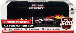 "108th Indianapolis 500" (2024) "All Penske Front Row" Set of 3 IndyCars 1/64 Diecast Model Cars by Greenlight