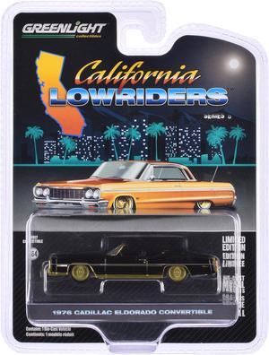 1976 Cadillac Eldorado Convertible Black and Gold "California Lowriders" Series 6 1/64 Diecast Model Car by Greenlight