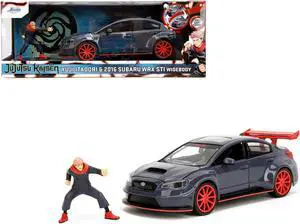 2016 Subaru WRX STI Widebody Dark Blue and Diecast Figure "Jujutsu Kaisen" (20202023) TV Series 1/24 Diecast Model Car by Jada