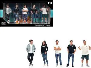 "Team Liberty Walk" 5 piece Figure Set for 1/18 Scale Models by American Diorama