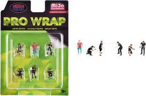 "Pro Wrap" 6 piece Diecast Figure Set (6 Figures) Limited Edition for 1/64 Scale Models by American Diorama