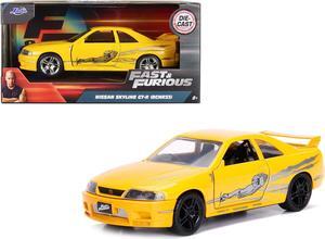 Leon's Nissan Skyline GT-R (BCNR33) Yellow Metallic with Graphics "Fast & Furious" Series 1/32 Diecast Model Car by Jada