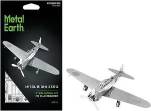 Model Kit Mitsubishi Zero Fighter Aircraft "Imperial Japanese Navy Air Service" (Moderate Difficulty) Steel Model by Metal Earth