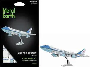 Boeing 747 Transport Aircraft "Air Force One Presidential Plane" US Air Force Moderate Difficulty Steel Model Kit by Metal Earth