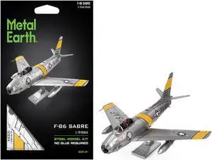 Model Kit North American F-86 Sabre Fighter Aircraft "Jolley Roger" United States Air Force Steel Model by Metal Earth