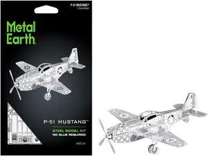 Model Kit North American P-51 Mustang Fighter Aircraft "Big Beautiful Doll" US Army Air Forces Steel Model by Metal Earth