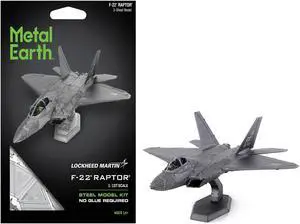 Model Kit Lockheed Martin F-22 Raptor Stealth Aircraft "United States Air Force" Steel Model by Metal Earth