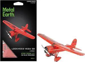 Model Kit Lockheed Vega 5B Monoplane Aircraft "Little Red Bus - Amelia Earhart" Red Steel Model by Metal Earth Model Kit Lockheed Vega 5B Monoplane Aircraft "Little Red Bus - Amelia Earhart" Red Steel Model by Metal Earth