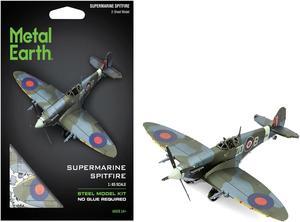 Supermarine Spitfire Fighter Aircraft "British Royal Air Force" (Moderate Difficulty) Steel Model Kit by Metal Earth