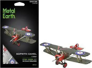 Model Kit Sopwith Camel Aircraft "World War I" British Royal Flying Corps (Moderate Difficulty) Steel Model by Metal Earth