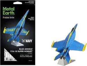 Boeing F/A-18 Super Hornet Fighter Aircraft "Blue Angels #5" US Navy (Challenging Difficulty) Steel Model Kit by Metal Earth