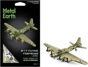 Boeing B-17 Flying Fortress Bomber Aircraft "World War II" US Army Air Forces Steel Model Kit by Metal Earth