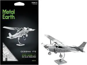 Model Kit Cessna 172 Skyhawk Aircraft (Moderate Difficulty) Steel Model by Metal Earth