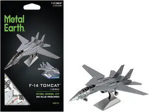 Model Kit Grumman F-14 Tomcat Fighter Aircraft "United States Navy" (Challenging Difficulty) Steel Model by Metal Earth