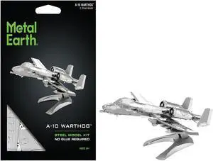 Model Kit Fairchild Republic A-10 Thunderbolt II "Warthog" Attack Aircraft (Moderate Difficulty) Steel Model by Metal Earth