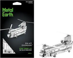 Model Kit Boeing CH-47 Chinook Transport Helicopter (Moderate Difficulty) Steel Model by Metal Earth