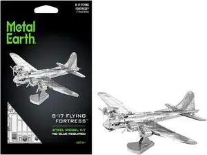 Model Kit Boeing B-17 Flying Fortress Bomber Aircraft (Moderate Difficulty) Steel Model by Metal Earth