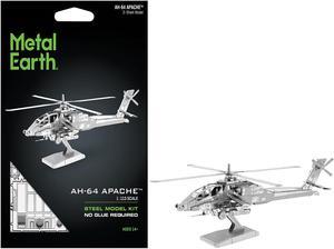 Model Kit Boeing AH-64 Apache Attack Helicopter (Moderate Difficulty) Steel Model by Metal Earth