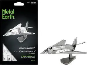 Model Kit Lockheed Martin F-117 Nighthawk Stealth Aircraft "US Air Force" (Moderate Difficulty) Steel Model by Metal Earth