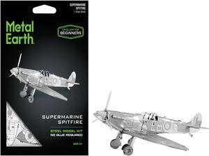 Model Kit Supermarine Spitfire Fighter Aircraft "Royal Air Force" (Easy Difficulty) Steel Model by Metal Earth