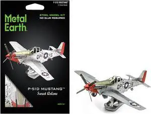Model Kit North American P-51D Mustang Fighter Aircraft "Sweet Arlene" US Army Air Forces Steel Model by Metal Earth