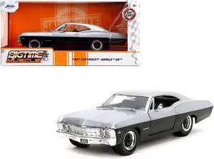 1967 Chevrolet Impala SS Silver Metallic and Black "Bigtime Muscle" Series 1/24 Diecast Model Car by Jada