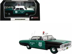 1964 Ford Galaxie 500 Police Car "NYPD" Black and Green with White Top Ltd Ed to 504 pcs 1/43 Diecast Model by Iconic Replicas