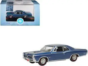 1966 Pontiac GTO Fontaine Blue Metallic 1/87 (HO) Scale Diecast Model Car by Oxford Diecast