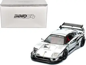 LBWK (Liberty Walk) F40 Chrome Silver 1/64 Diecast Model Car by Inno Models