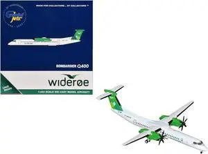 Bombardier Q400 Commercial Aircraft "Wideroe" (LN-WDM) White with Green Tail 1/400 Diecast Model by GeminiJets