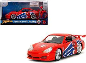 Porsche 911 GT3 RS (996) Red with Graphics "Marvel's Spider-Man" 1/32 Diecast Car Model by Jada