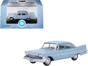1959 Plymouth Savoy Sedan Powder Blue 1/87 (HO) Scale Diecast Model Car by Oxford Diecast