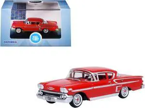 1958 Chevrolet Impala Sports Coupe Rio Red 1/87 (HO) Scale Diecast Model Car by Oxford Diecast