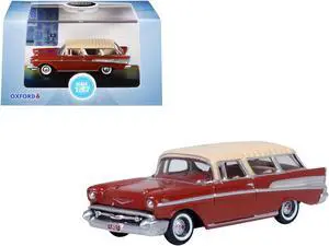 1957 Chevrolet Nomad Adobe Beige with Sierra Gold Top 1/87 (HO) Scale Diecast Model Car by Oxford Diecast