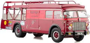 Fiat 642 RN2 Bartoletti Car Transporter "Ferrari Racing" Red 1/18 Diecast Model Car by CMC
