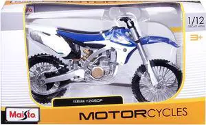 Yamaha YZ450F Blue and White 1/12 Diecast Motorcycle Model by Maisto