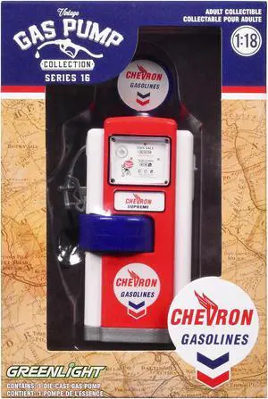 1948 Wayne 100-A Gas Pump "Chevron" Red and White "Vintage Gas Pumps" Series 16 1/18 Diecast Replica by Greenlight