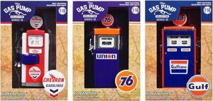 "Vintage Gas Pump" Set of 3 Pumps Series 16 1/18 Diecast Models by Greenlight